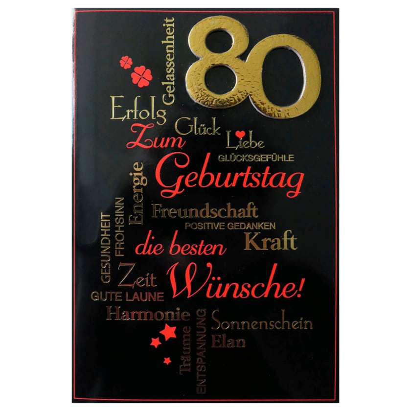 Vivess GLückwunschkarte 80. Geburtstag
